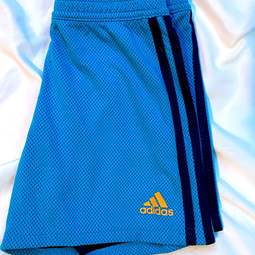 Blue adidas girls basketball shorts